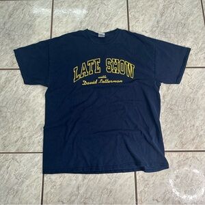 Vintage Late Show w/ David Letterman Navy Blue T-shirt Size XL